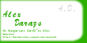 alex darazs business card